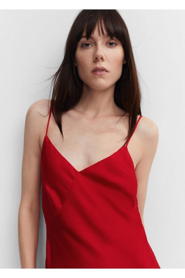 Asimetrik Yarı Transparan Panelli Elbise - 6