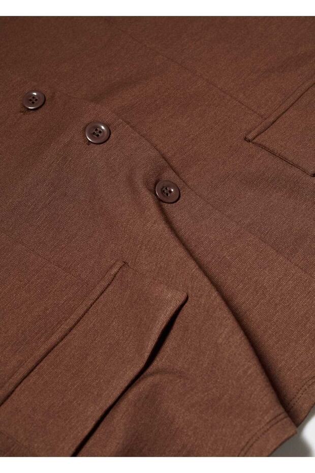 Düz Kesim Oversize Yelek - 5