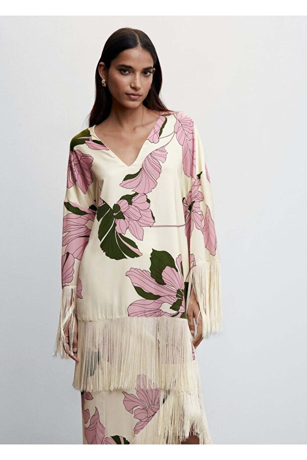 Saçak Detaylı Bluz - 1