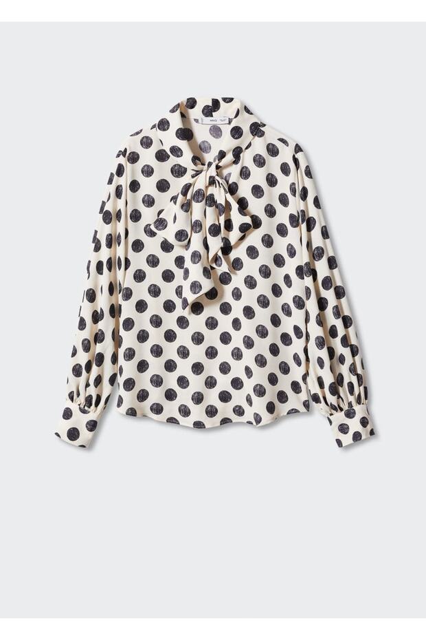 Puantiyeli Fiyonklu Bluz - 3