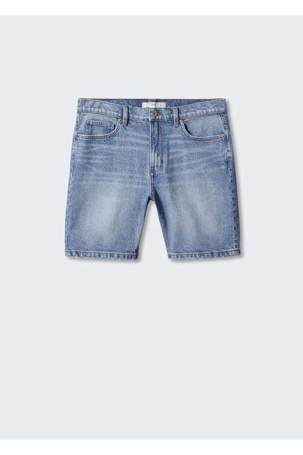 Regular fit denim bermuda şort - 3