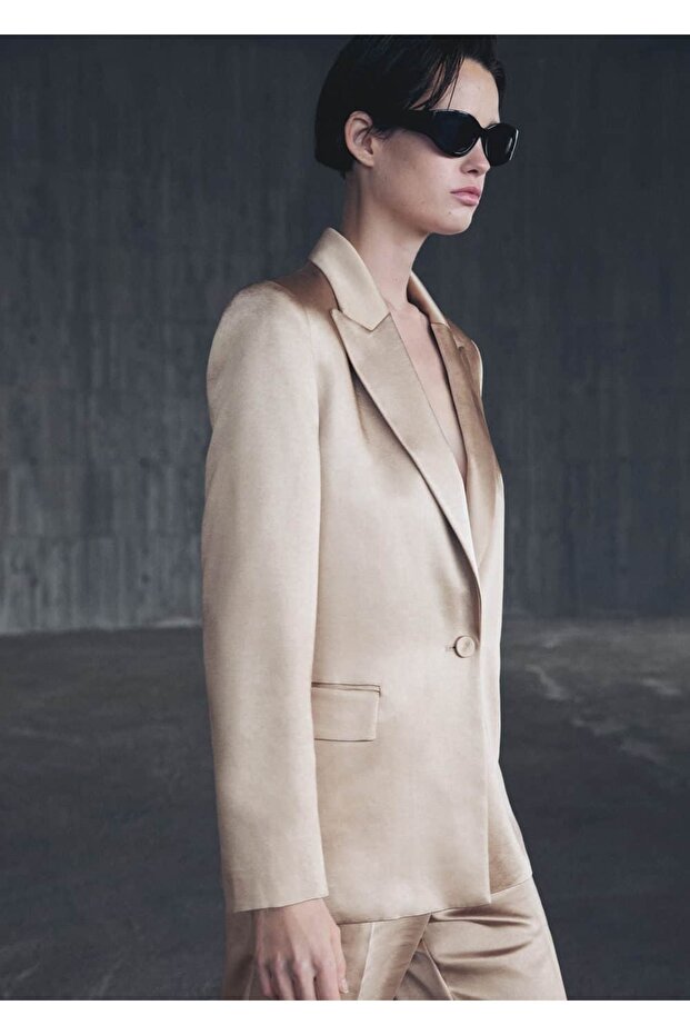 Saten Blazer Ceket - 8