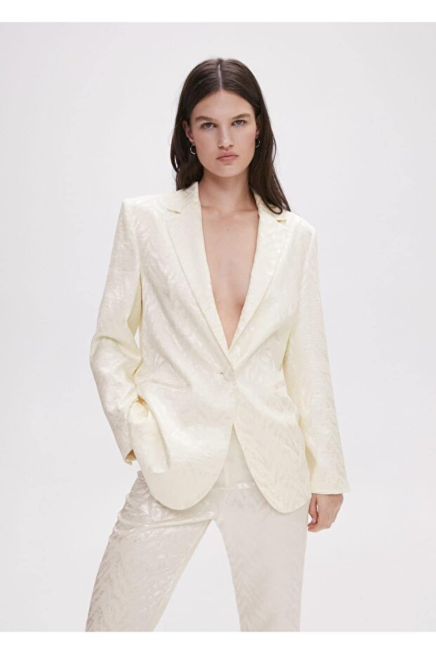 Jakarlı Kumaş Pantolon - 5