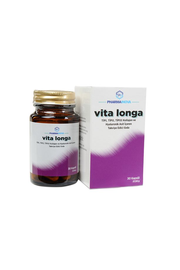 vita longa kolajen tip1,tip2,tip3 hyaluronik asit 30 kapsül - 1