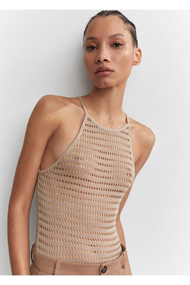 Halter Yaka Triko Bluz - 13