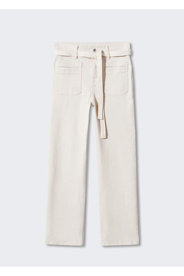 Gerade geschnittene Jeans mit Bindedetail - 17