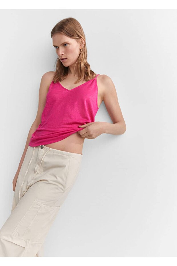 Askılı keten üst - 19