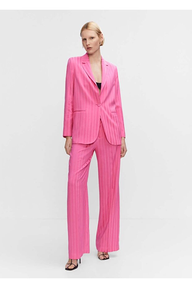 Çizgili kumaş blazer - 17