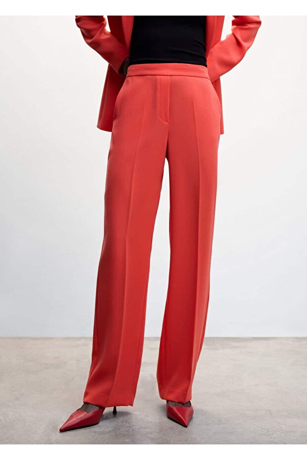 Wideleg Kumaş Pantolon - 9