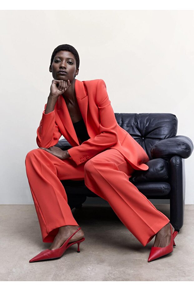 Wideleg Kumaş Pantolon - 13