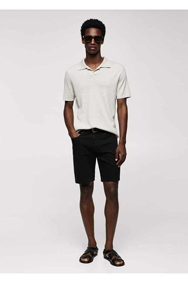 Regular fit denim bermuda şort - 10