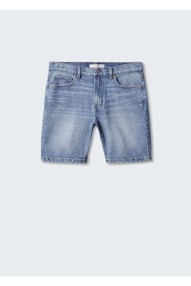 Regular fit denim bermuda şort - 11