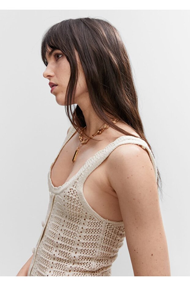 Düğmeli triko elbise - 20