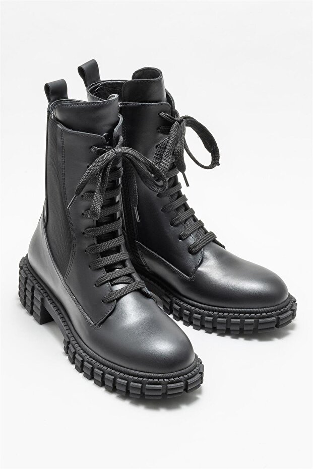 Siyah Deri Kadın Günlük Bot - 2