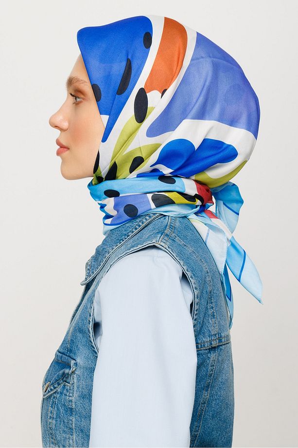 Bloom Desen Dijital Soft Eşarp - 6