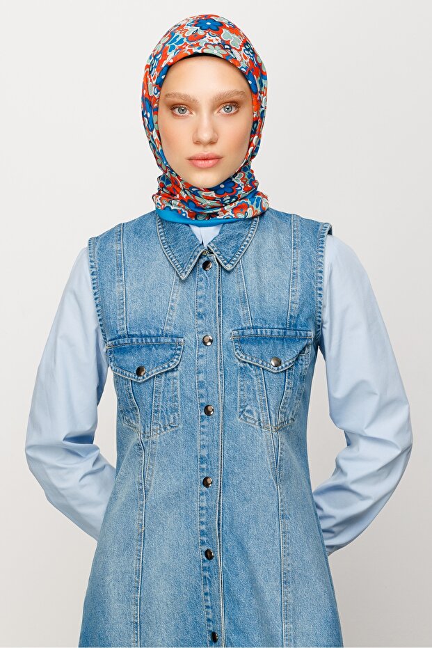 Eșarfă moale digitală cu model Daisy - 4