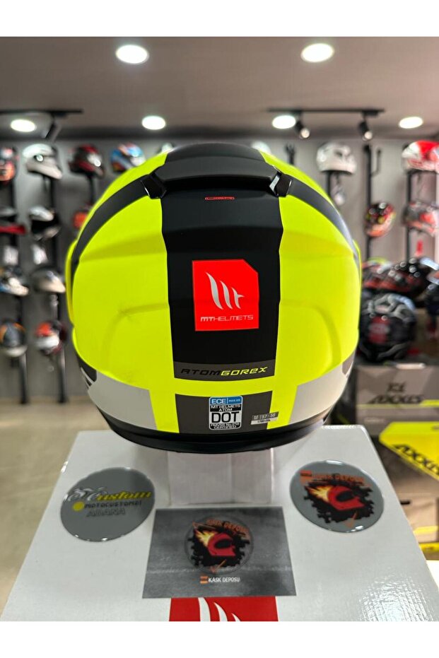 Helmets ATOM SV Gorex C3 Mat Flour Sarı Çene Açılır Kask - 4