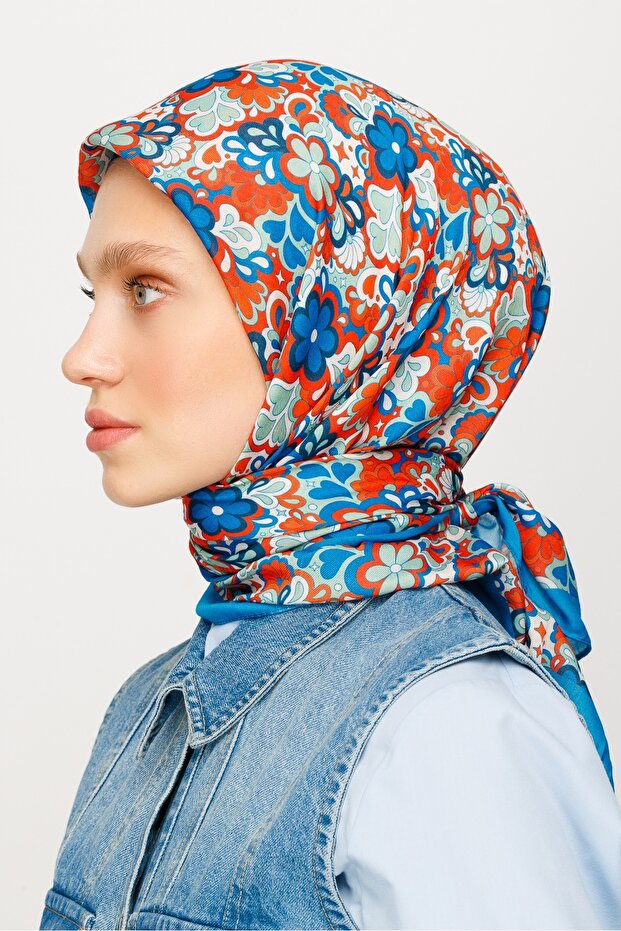 Eșarfă moale digitală cu model Daisy - 2