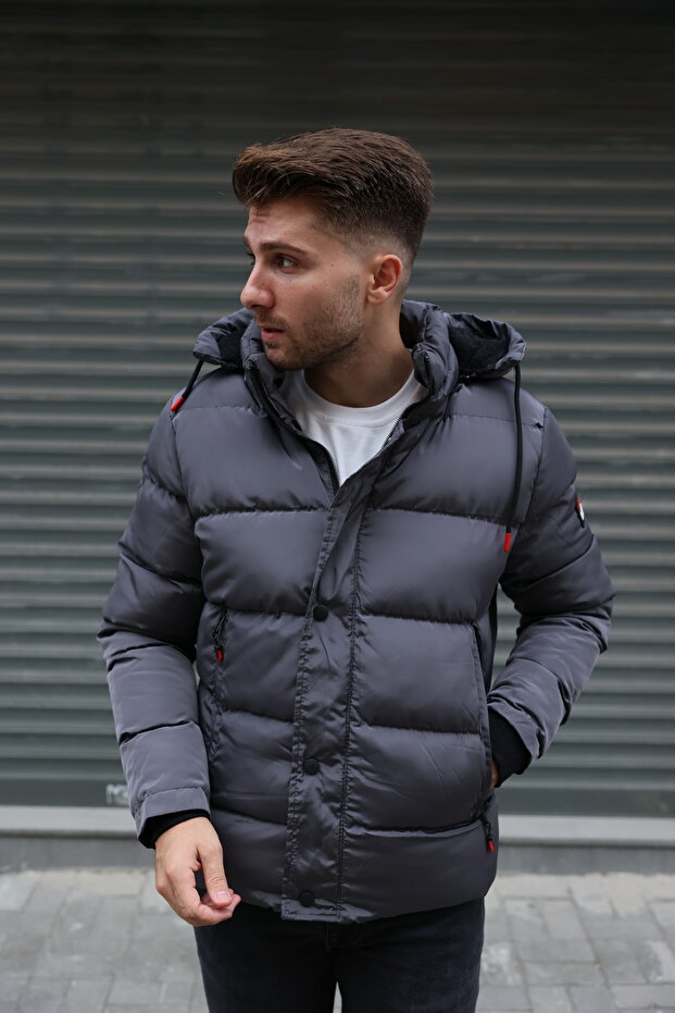 Men's Fur Lined Puffer Coat - 4