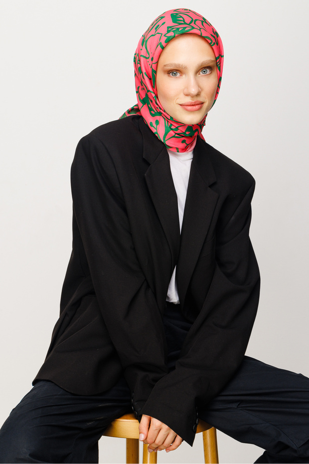 Eșarfă digitală moale cu model floral - 6