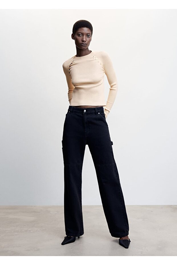 Strickpullover mit Knopfdetail - 2