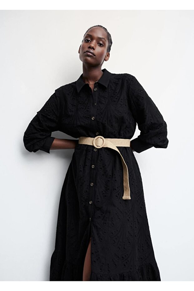 Rochie cămașă cu găuri - 15