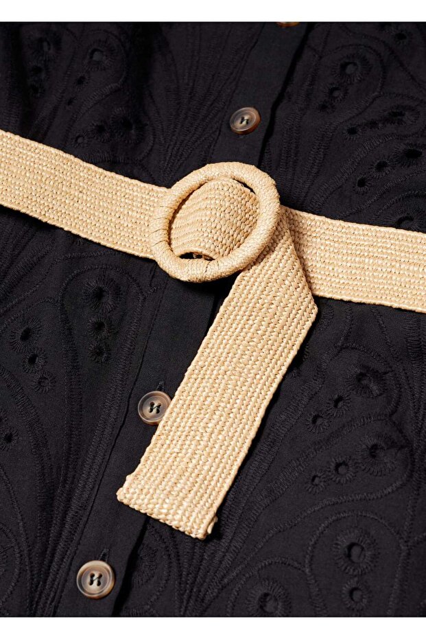 Rochie cămașă cu găuri - 14