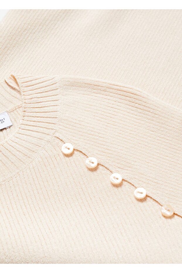 Strickpullover mit Knopfdetail - 6