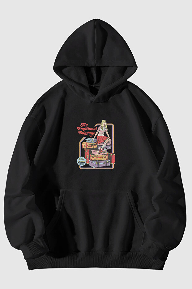 Emotional Burdens Printed Unisex Kangaroo Pocket Hooded Sweatshirt Hoodie