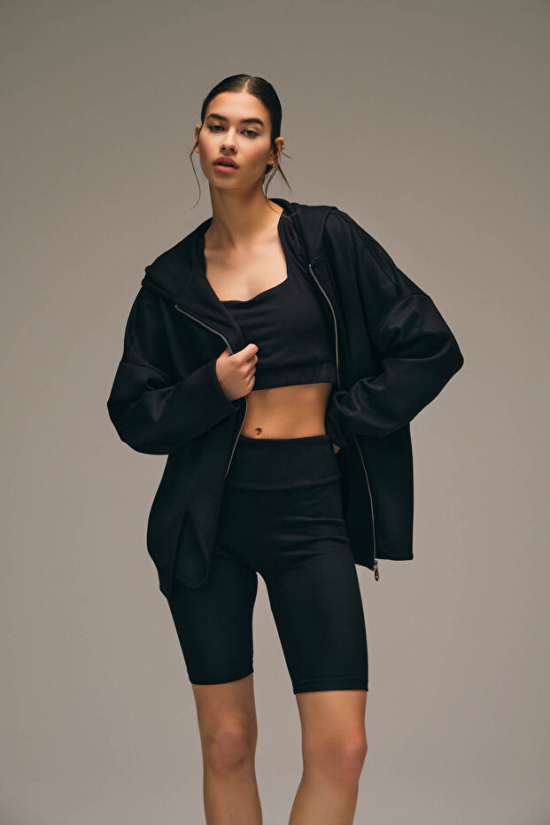 Kadın Viscose Örme Kısa Tayt - 3