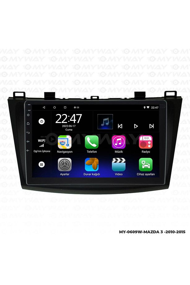 MAZDA 3 ANDROİD 12 MULTİMEDYA CARPLAY 2GB RAM+32GB HDD 2010-2015 NAVİGASYON EKRAN - 3