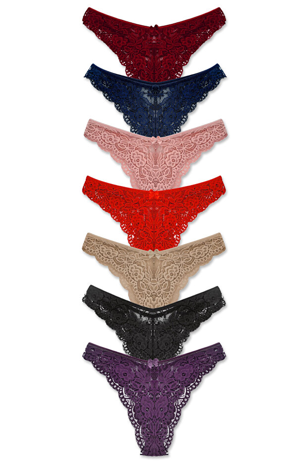 7'li Dantelli Slip Külot - 1