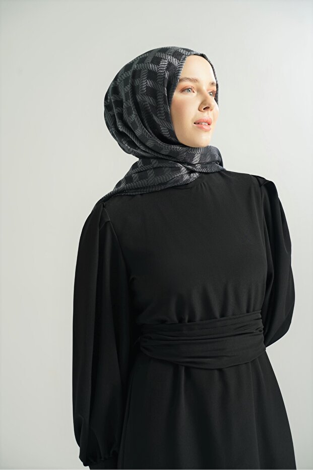 شال منقوش بسلسلة - أنثراسايت - 2