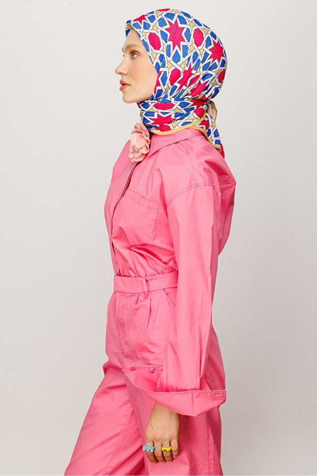 Şira Pattern Pleated Scarf - 4