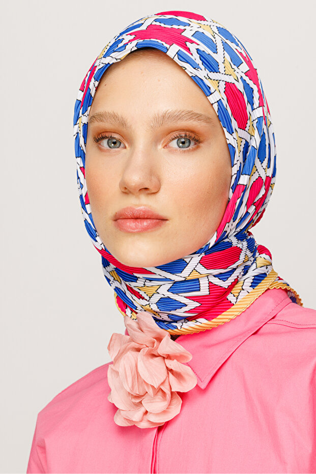 Şira Pattern Pleated Scarf - 2