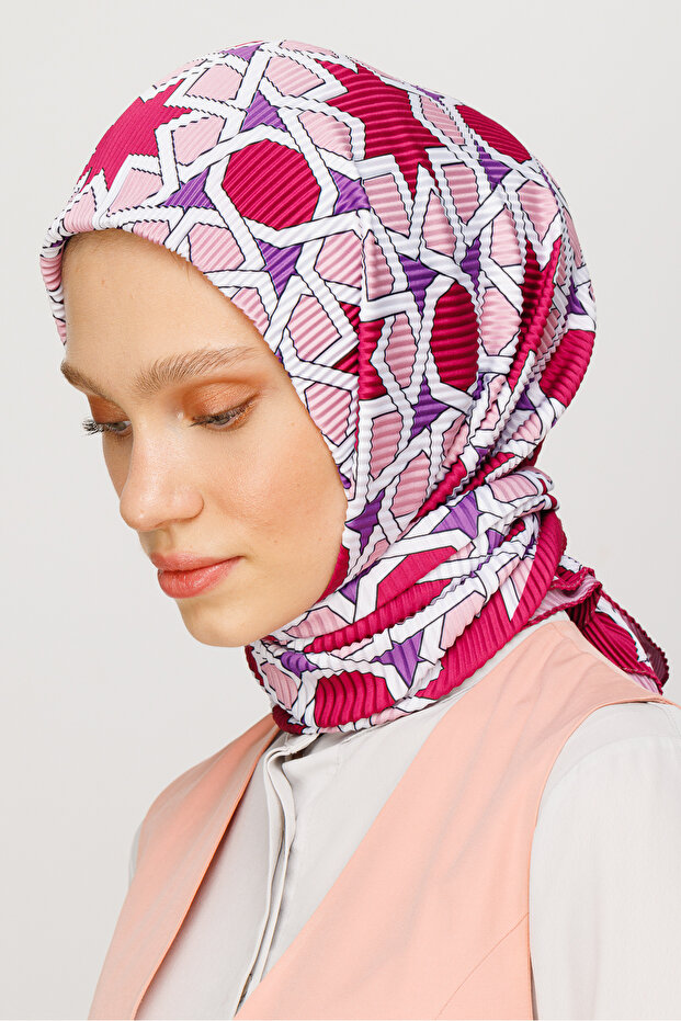 Şira Pattern Pleated Scarf - 2