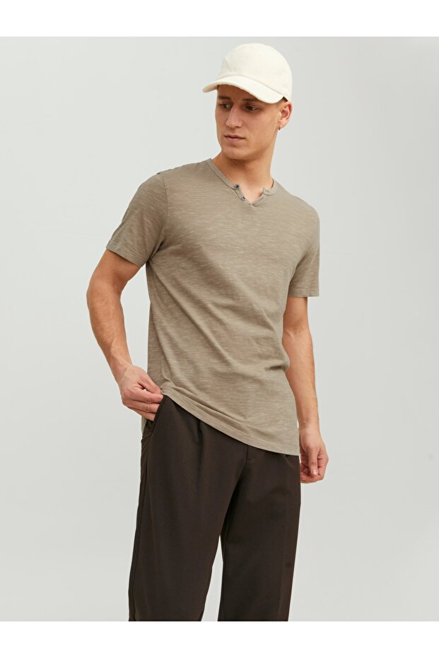 Jack Jones Tişört Split Neck - 2