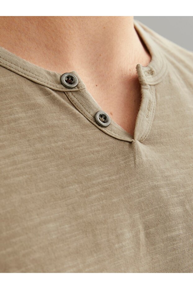 Jack Jones Tişört Split Neck - 4