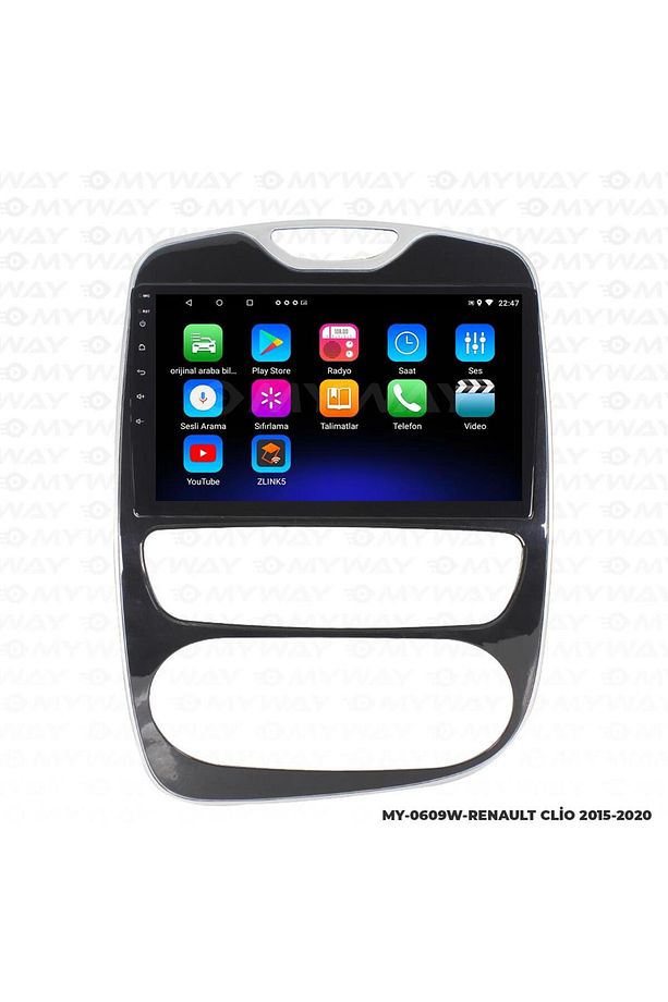 RENAULT CLİO 4 ANDROİD 12 MULTİMEDYA CARPLAY 2GB RAM+32GB HDD NAVİGASYON 2015-2020 EKRAN - 1