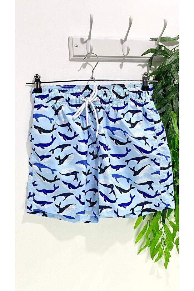 K-230 Whale Patterned Swim Shorts (Can Be Combined with Father and Son)
