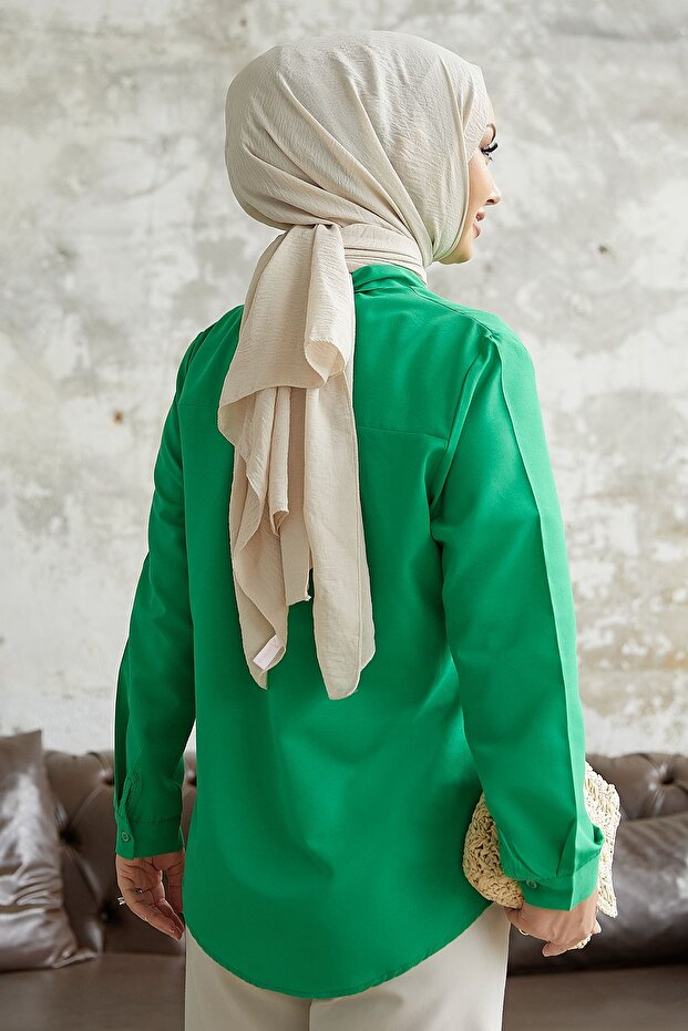 Nilda Basic Gömlek - Yeşil - 6