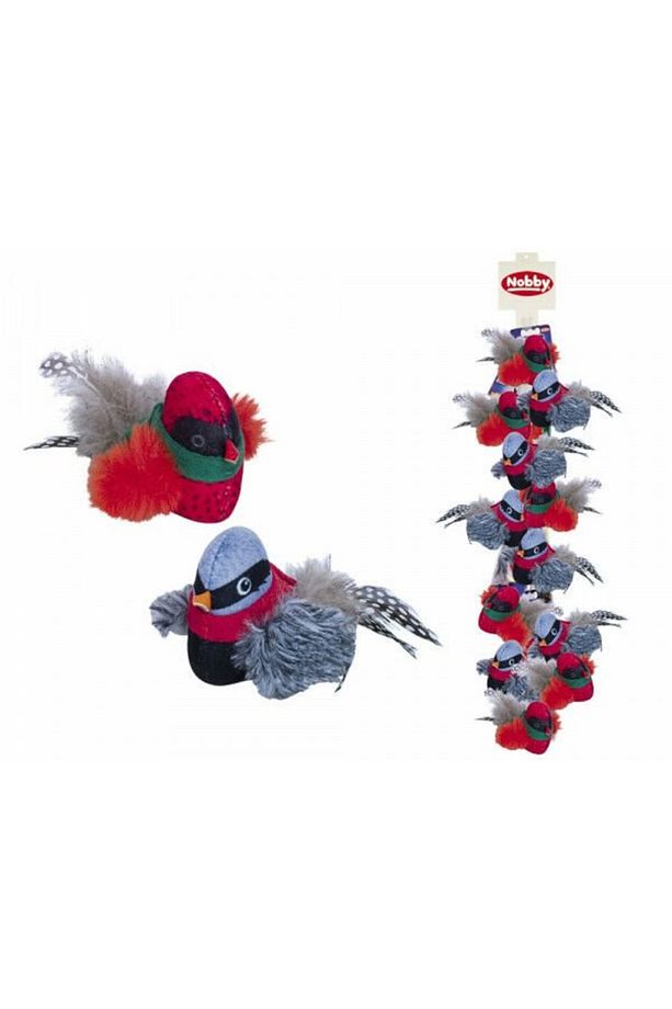 Sesli Peluş Tüylü Kuş Catnip Li 12 Cm - 1
