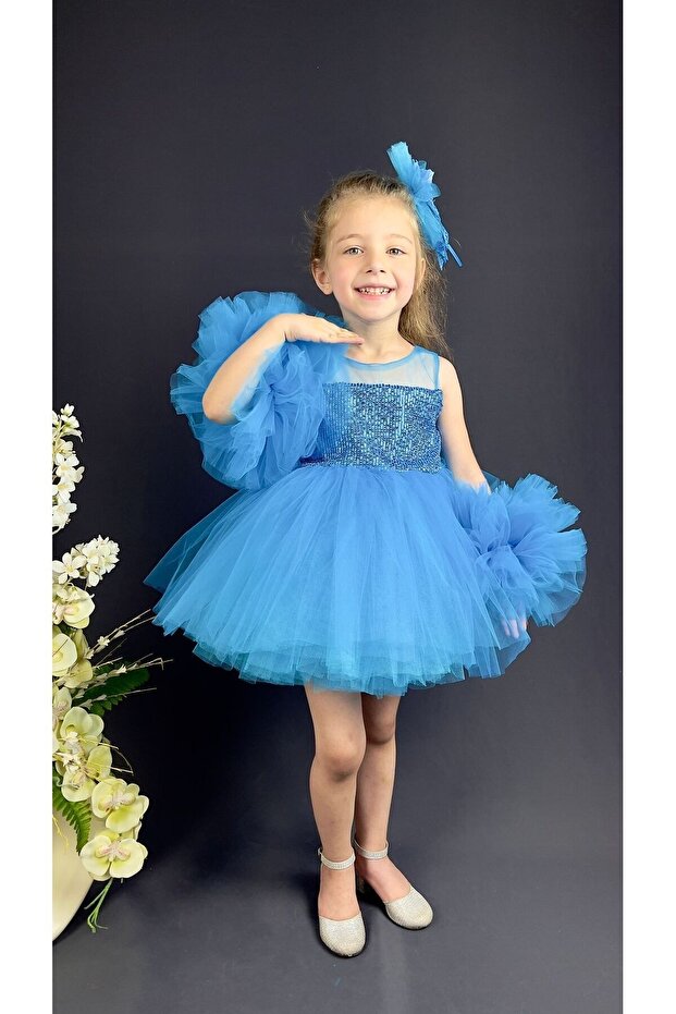 Pullu Tül Kabarık Abiye - 2