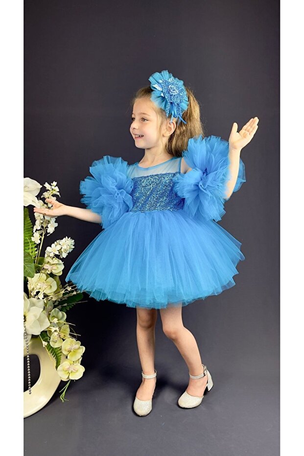 Pullu Tül Kabarık Abiye - 6