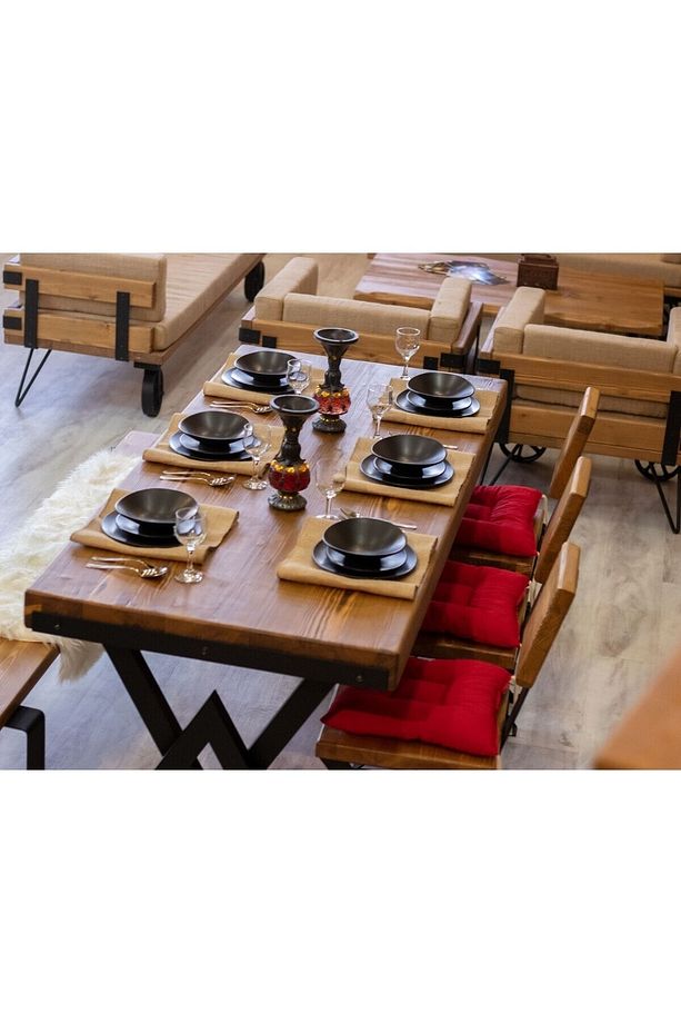 Ntconcept Masif Ağaç Yemek Masası (85CM-185CM MASA-SADECE MASA) - 3