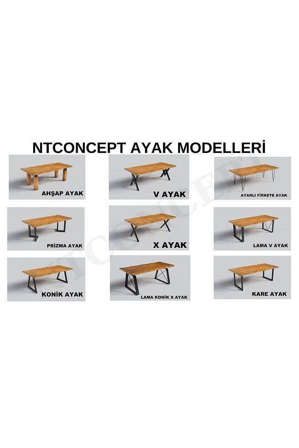 Ntconcept Masif Ağaç Yemek Masası (85CM-185CM MASA-SADECE MASA) - 8