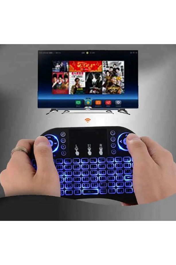 Mini kablosuz klavye tek el klavye 2.4G USB kablosuz klavye - 5