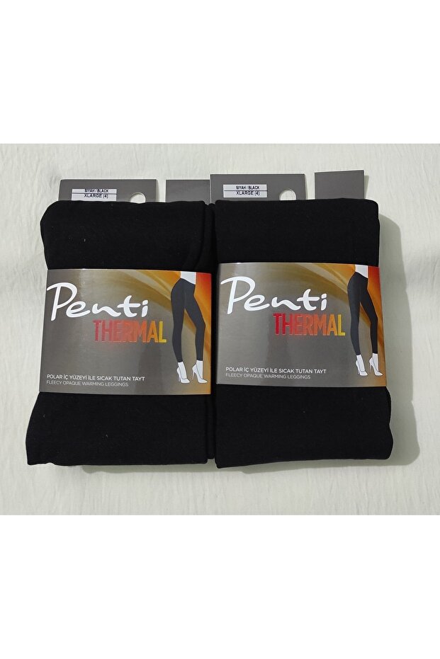 Thermal Women's Black Inner Fleece Winter Flexible Leggings 2-Pack