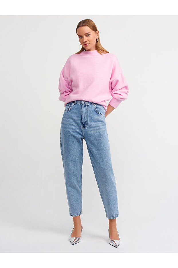 PEMBE DİK YAKA BASIC KAZAK - 3