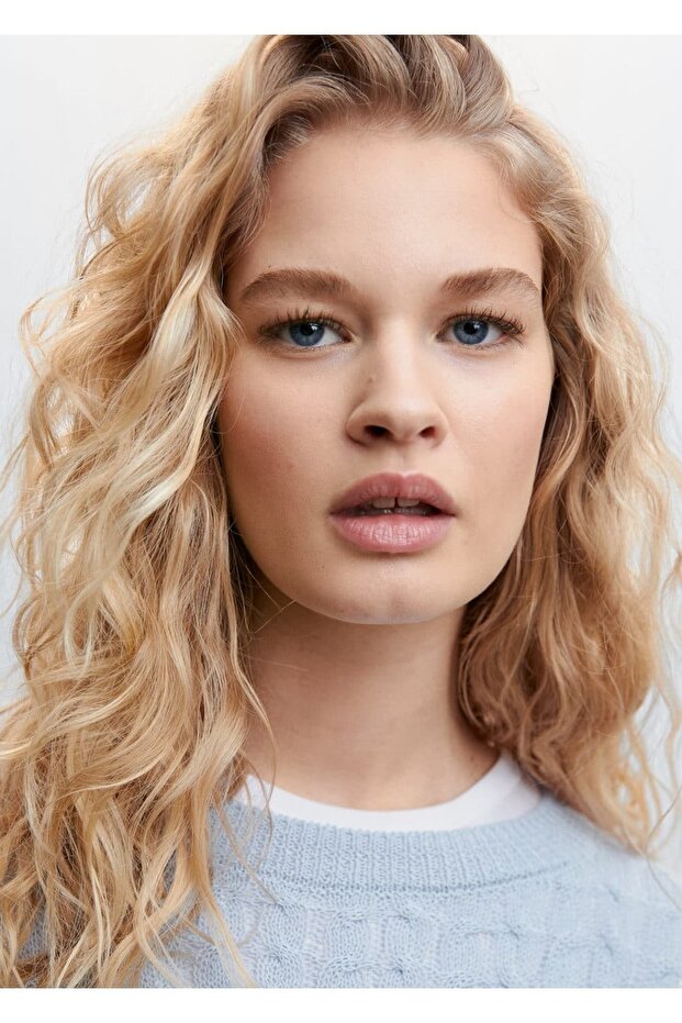 Örgü Desenli Triko Kazak - 7